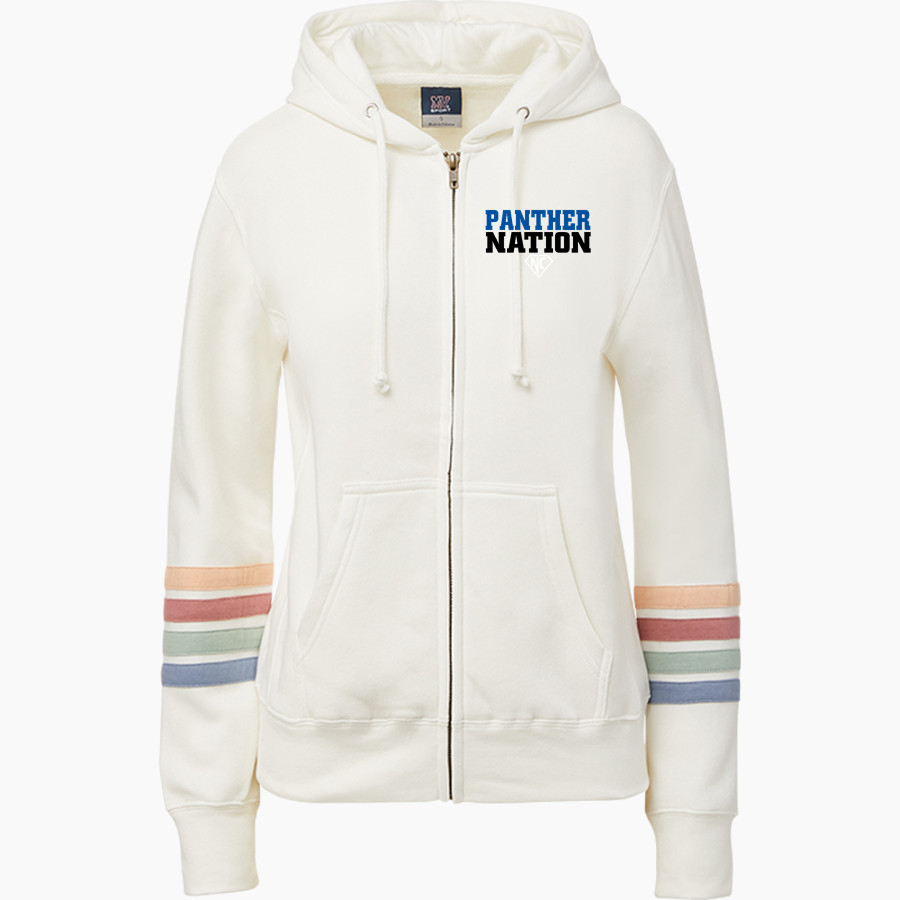 Nueces Canyon Panthers MV Sport Women's Naamah Multi Sleeve Stripe Full Zip Hoodie
