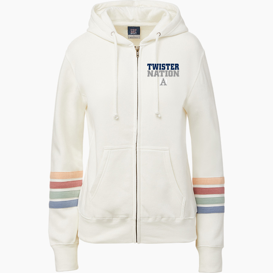 OLDENBURG ACADEMY TWISTERS <span class="pdp-name-mascot">OLDENBURG ACADEMY TWISTERS</span> MV Sport Women's Naamah Multi Sleeve Stripe Full Zip Hoodie