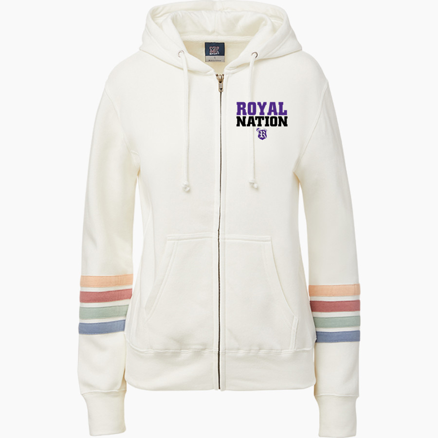 Reagan Royals <span class="pdp-name-mascot">Reagan Knights</span> MV Sport Women's Naamah Multi Sleeve Stripe Full Zip Hoodie