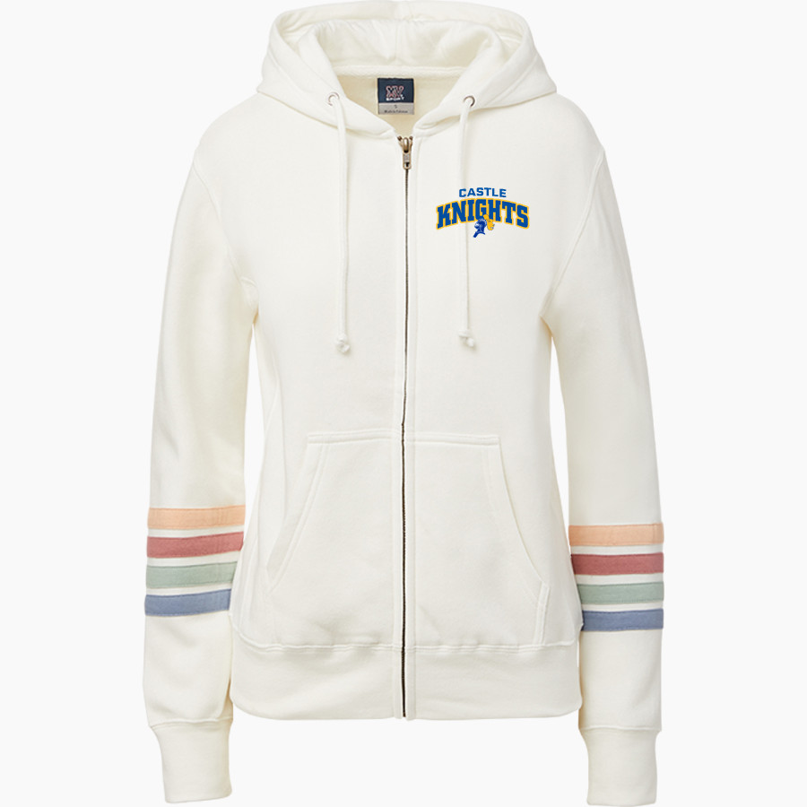 Castle Knights <span class="pdp-name-mascot">Castle Knights</span> MV Sport Women's Naamah Multi Sleeve Stripe Full Zip Hoodie