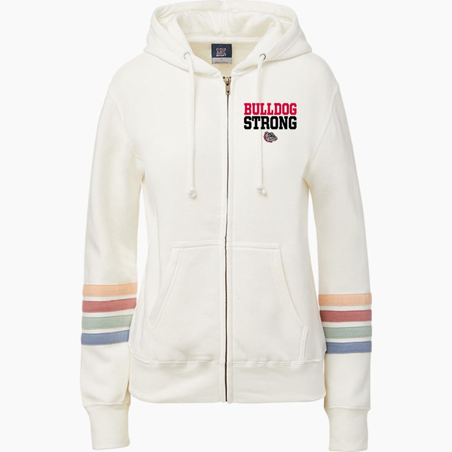 CHASE COUNTY HIGH SCHOOL BULLDOGS <span class="pdp-name-mascot">CHASE COUNTY BULLDOGS</span> MV Sport Women's Naamah Multi Sleeve Stripe Full Zip Hoodie