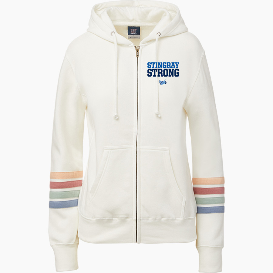 Gulf Stream Stingrays MV Sport Women's Naamah Multi Sleeve Stripe Full Zip Hoodie