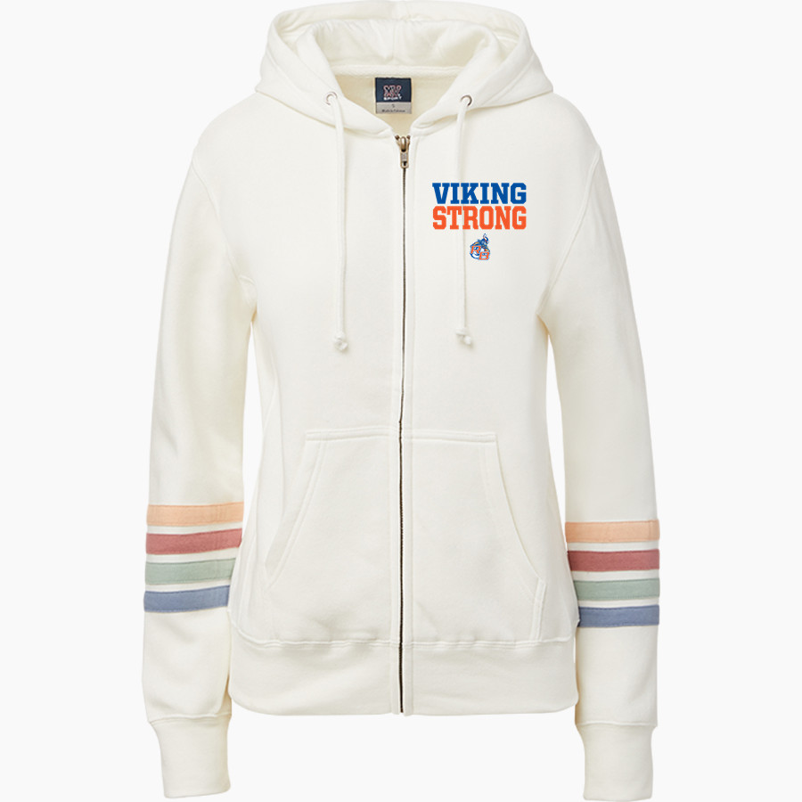 Rainier Beach Vikings <span class="pdp-name-mascot">Rainier Beach Vikings</span> MV Sport Women's Naamah Multi Sleeve Stripe Full Zip Hoodie