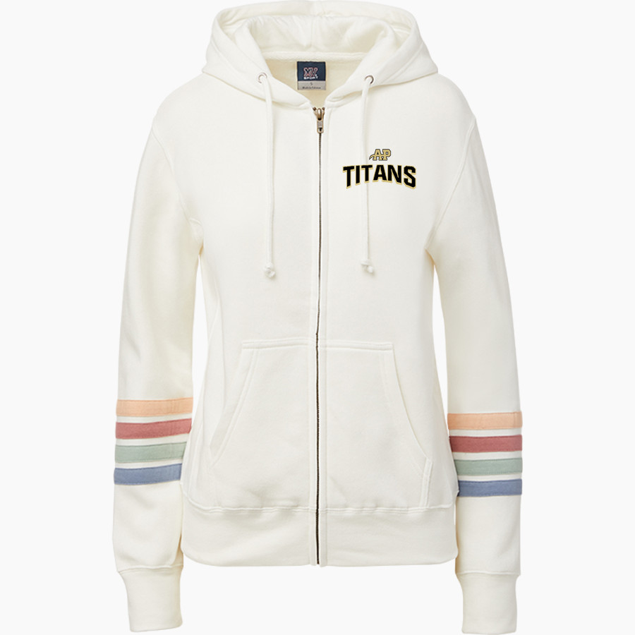 Avoca-Prattsburgh Titans <span class="pdp-name-mascot">Avoca-Prattsburgh</span> MV Sport Women's Naamah Multi Sleeve Stripe Full Zip Hoodie