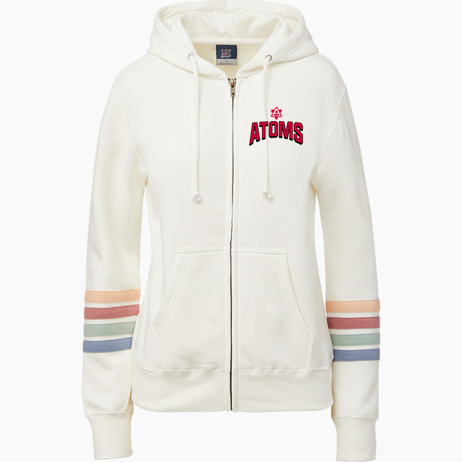 ANNANDALE HIGH SCHOOL ATOMS MV Sport Women's Naamah Multi Sleeve Stripe Full Zip Hoodie