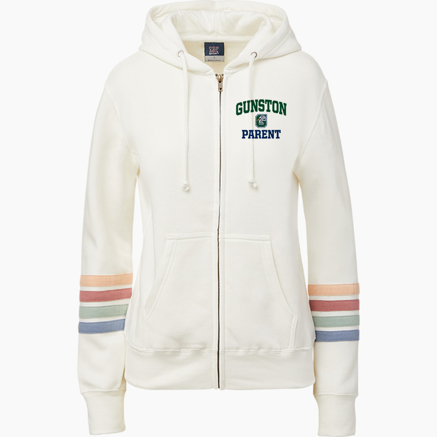 Gunston Herons <span class="pdp-name-mascot">Gunston Herons</span> MV Sport Women's Naamah Multi Sleeve Stripe Full Zip Hoodie