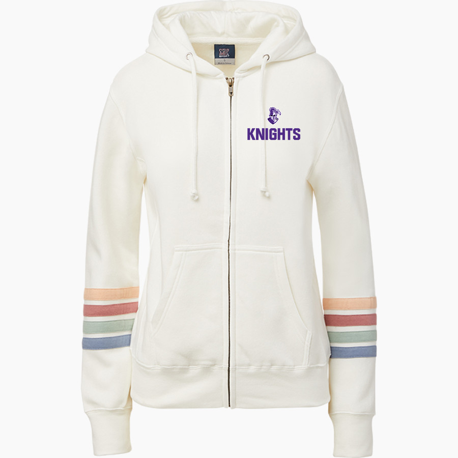 Eastern Greenbrier Knights <span class="pdp-name-mascot">Eastern Greenbrier Knights</span> MV Sport Women's Naamah Multi Sleeve Stripe Full Zip Hoodie