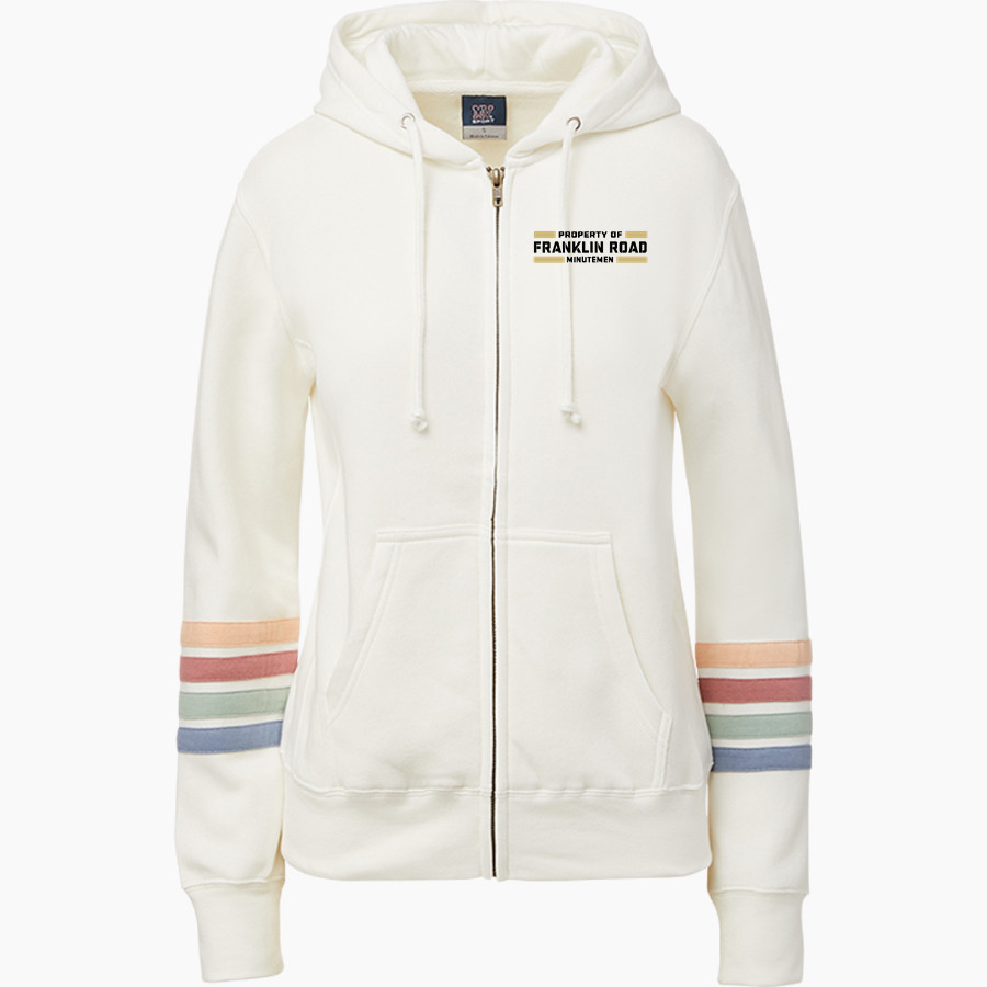 Franklin Road Christian School Minutemen <span class="pdp-name-mascot">Franklin Road Christian School</span> MV Sport Women's Naamah Multi Sleeve Stripe Full Zip Hoodie