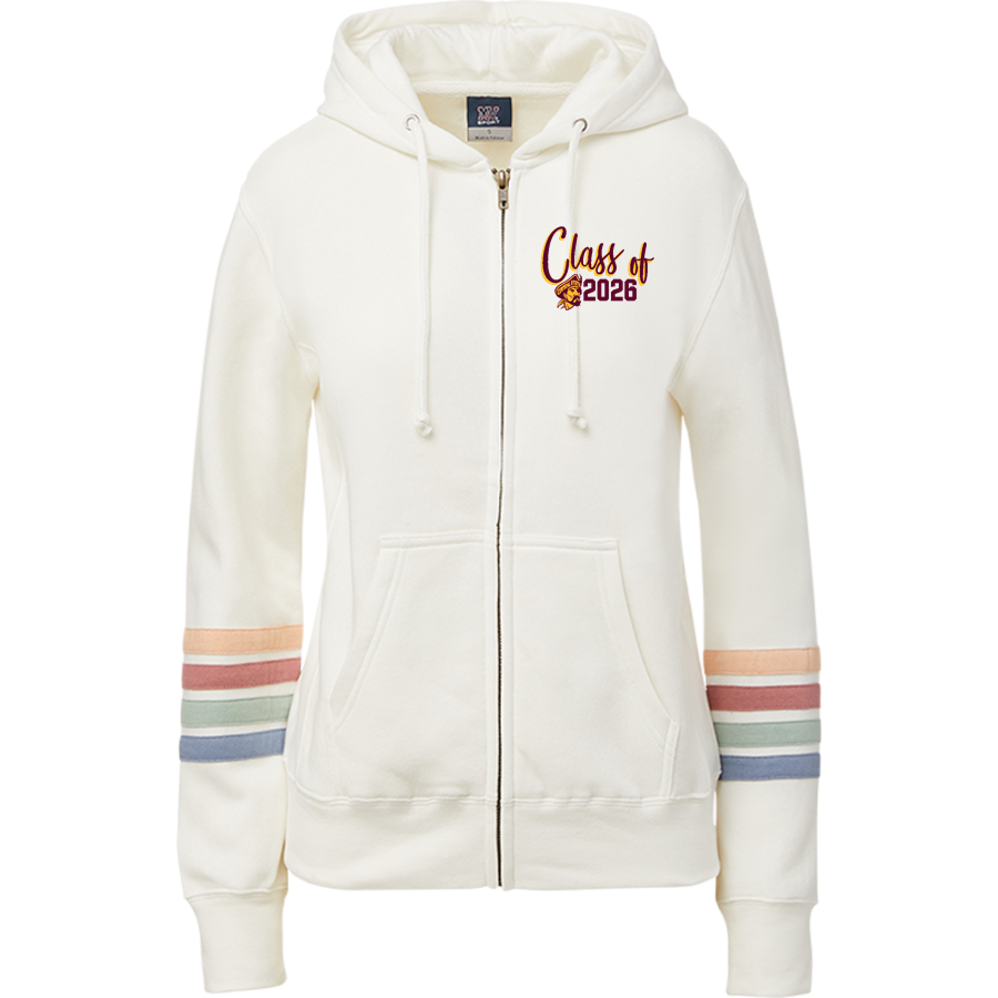 Central State University Marauders Athletics Store <span class="pdp-name-mascot">Central State Marauders</span> MV Sport Women's Naamah Multi Sleeve Stripe Full Zip Hoodie
