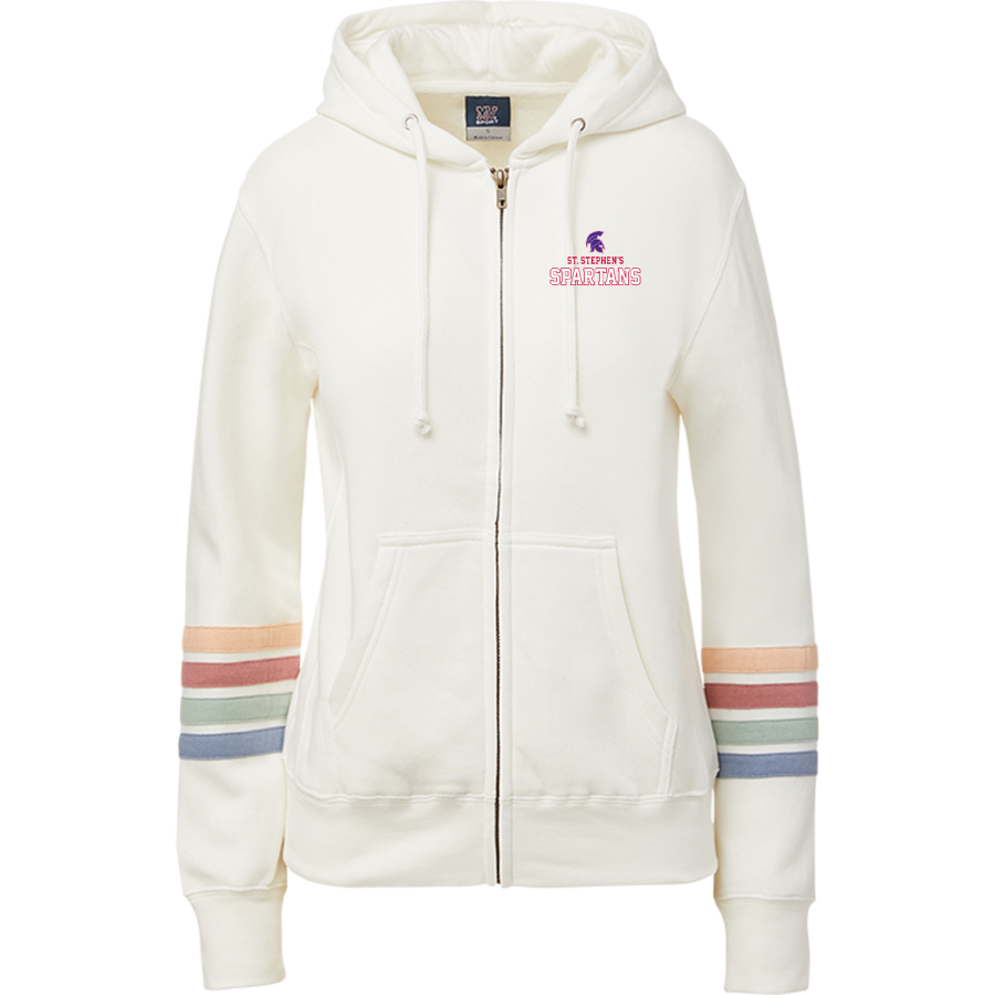 St. STEPHEN'S EPISCOPAL SCHOOL SPARTANS <span class="pdp-name-mascot">SAINT STEPHEN'S EPISCOPAL SPARTANS</span> MV Sport Women's Naamah Multi Sleeve Stripe Full Zip Hoodie