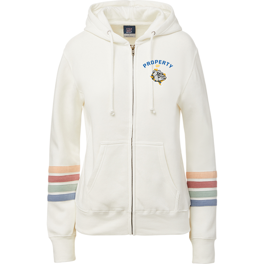 SPUR HIGH SCHOOL BULLDOGS <span class="pdp-name-mascot">SPUR BULLDOGS</span> MV Sport Women's Naamah Multi Sleeve Stripe Full Zip Hoodie