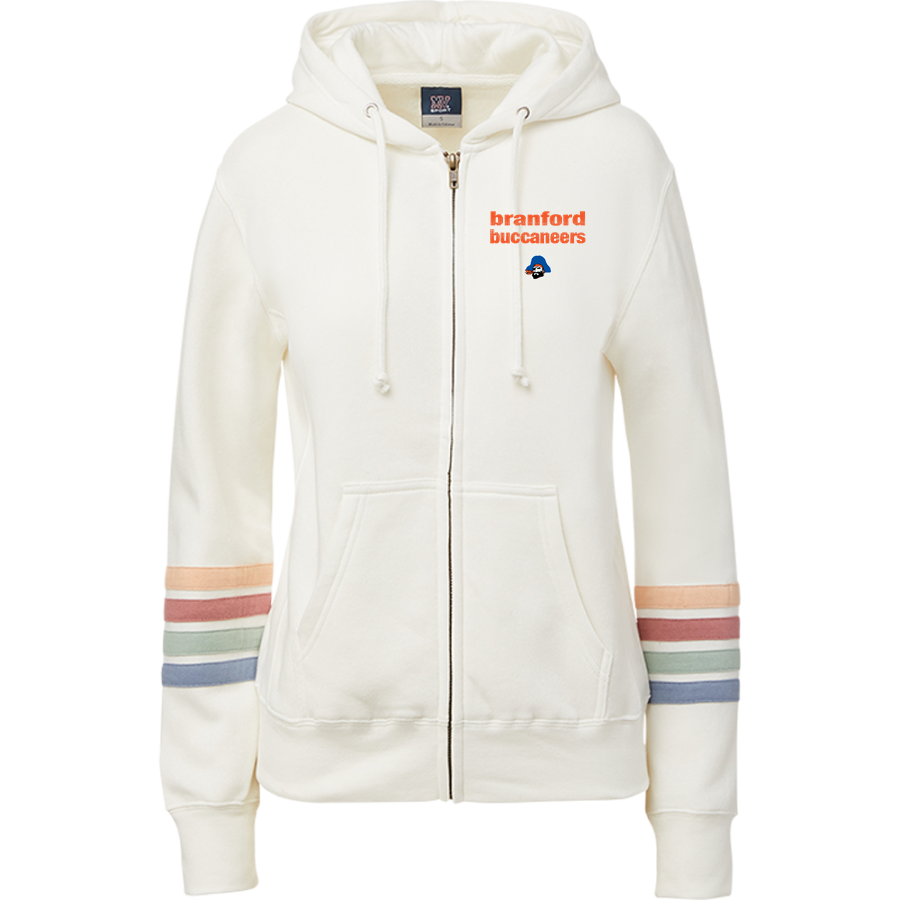 BRANFORD HIGH SCHOOL BUCCANEERS <span class="pdp-name-mascot">BRANFORD BUCCANEERS</span> MV Sport Women's Naamah Multi Sleeve Stripe Full Zip Hoodie