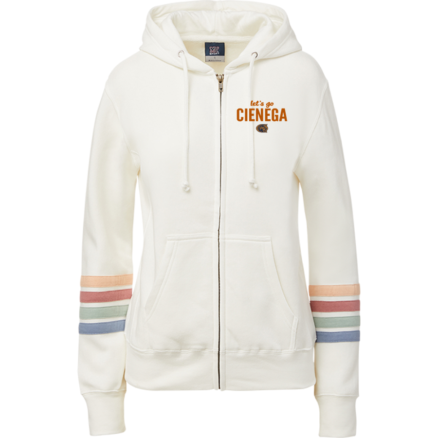 Cienega Bobcats <span class="pdp-name-mascot">Cienega Bobcats</span> MV Sport Women's Naamah Multi Sleeve Stripe Full Zip Hoodie