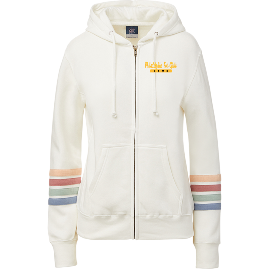 Philadelphia For Girls Gems <span class="pdp-name-mascot">Philadelphia For Girls Gems</span> MV Sport Women's Naamah Multi Sleeve Stripe Full Zip Hoodie