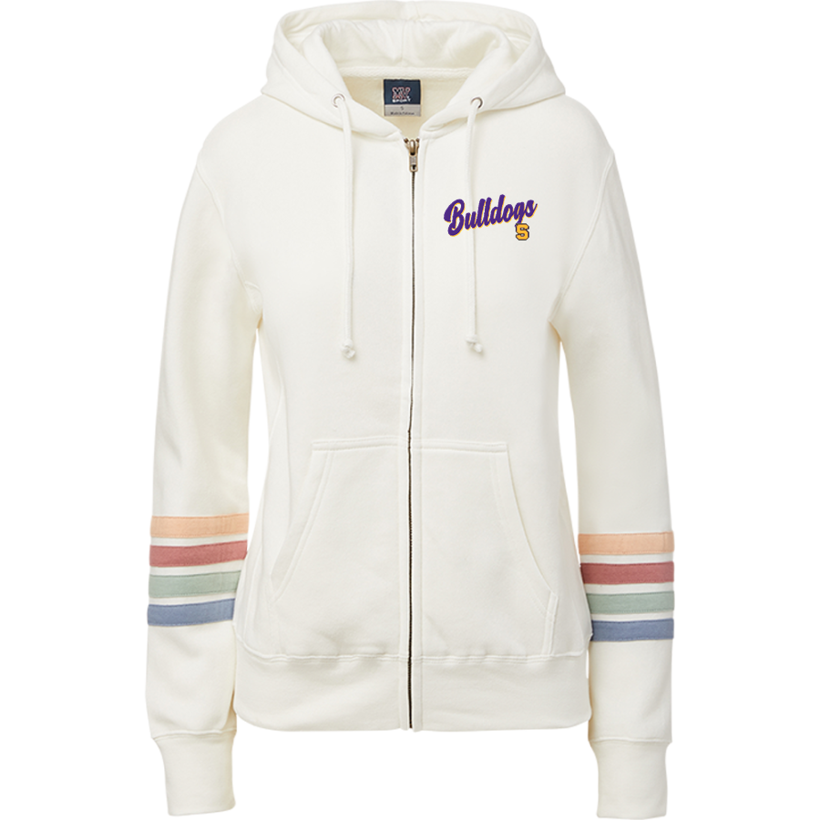 Smyrna Bulldogs <span class="pdp-name-mascot">Smyrna Bulldogs</span> MV Sport Women's Naamah Multi Sleeve Stripe Full Zip Hoodie