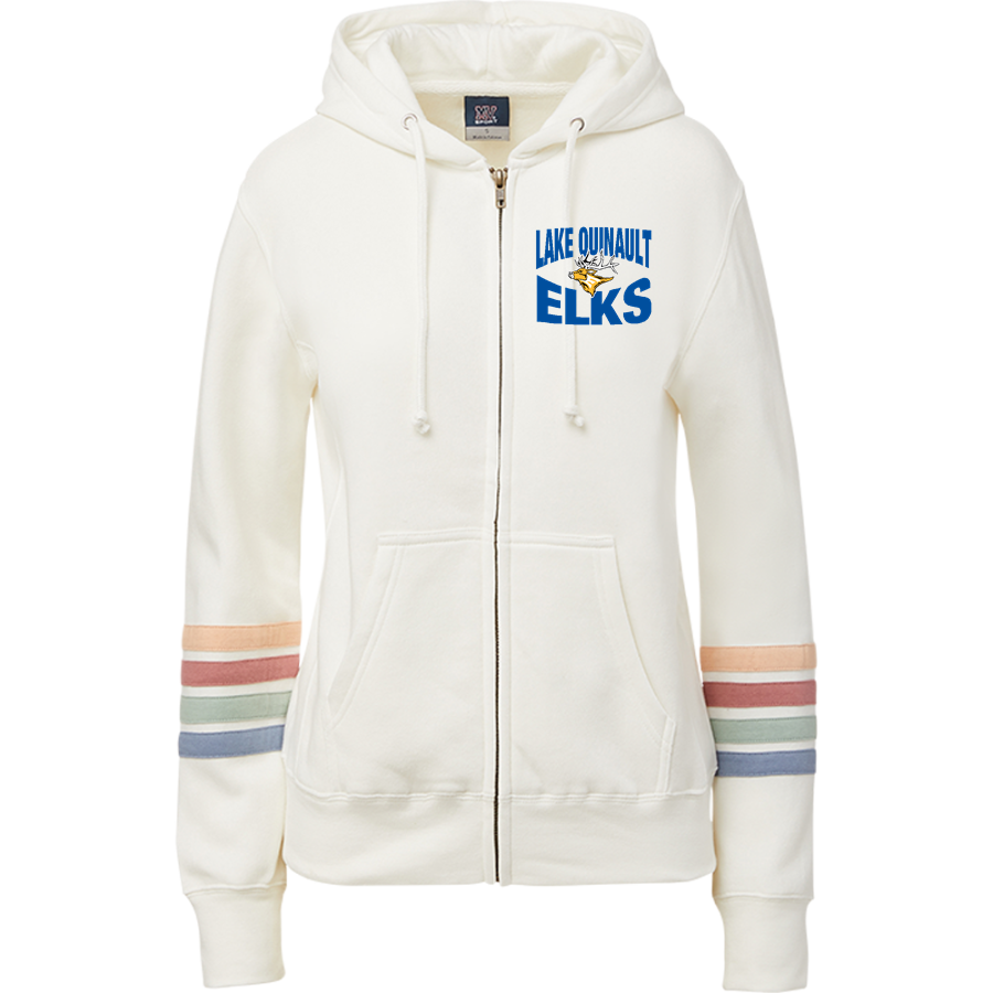 LAKE QUINAULT HIGH SCHOOL ELKS <span class="pdp-name-mascot">LAKE QUINAULT ELKS</span> MV Sport Women's Naamah Multi Sleeve Stripe Full Zip Hoodie