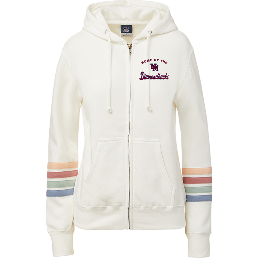 UNION MINE HIGH SCHOOL DIAMONDBACKS <span class="pdp-name-mascot">UNION MINE DIAMONDBACKS</span> MV Sport Women's Naamah Multi Sleeve Stripe Full Zip Hoodie