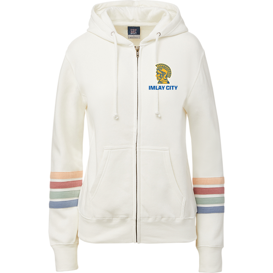 Imlay City Spartans <span class="pdp-name-mascot">Imlay City Spartans</span> MV Sport Women's Naamah Multi Sleeve Stripe Full Zip Hoodie