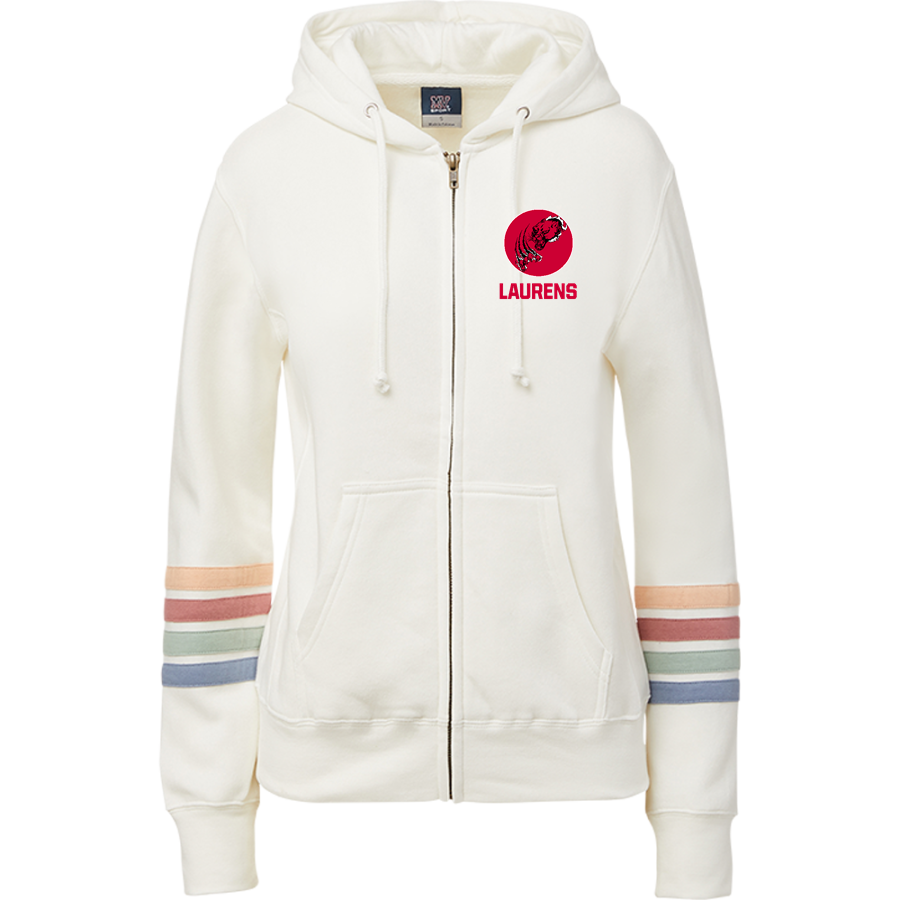 LAURENS CENTRAL SCHOOL LEOPARDS <span class="pdp-name-mascot">LAURENS LEOPARDS</span> MV Sport Women's Naamah Multi Sleeve Stripe Full Zip Hoodie