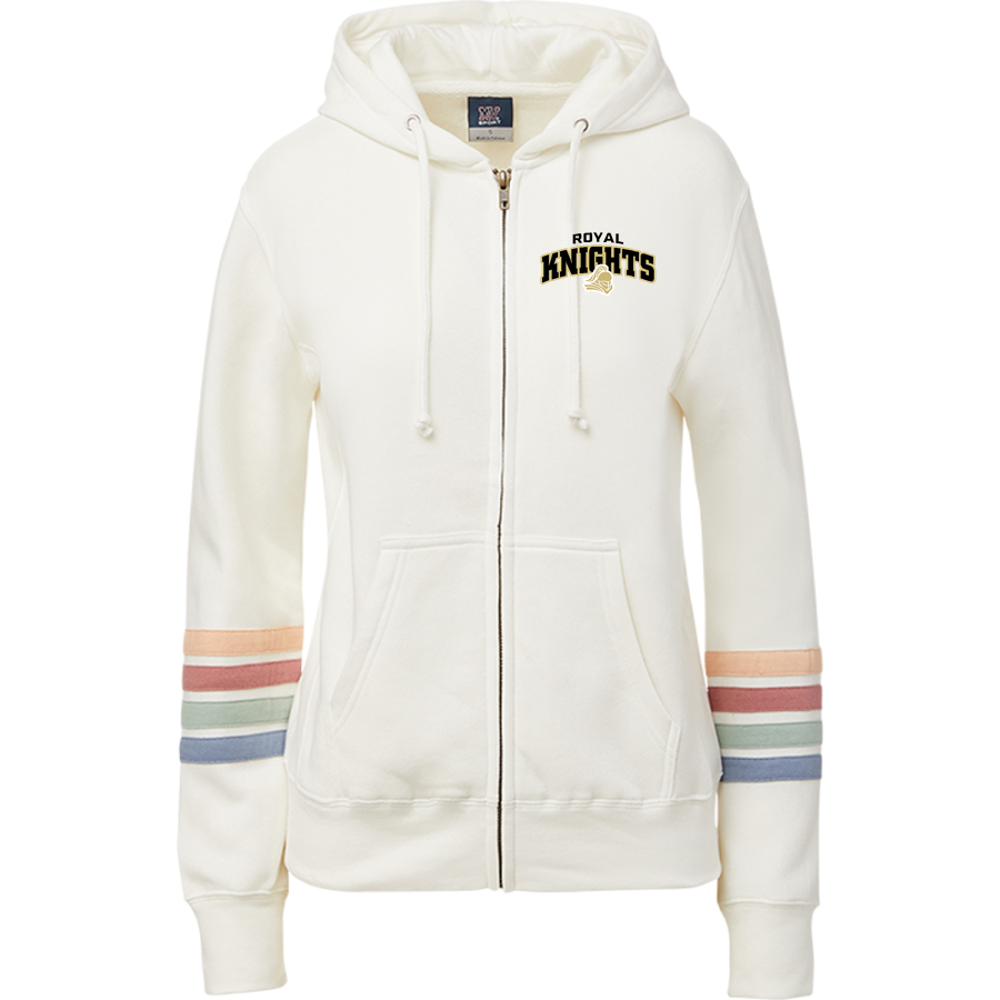 ROYAL HIGH SCHOOL KNIGHTS <span class="pdp-name-mascot">ROYAL KNIGHTS</span> MV Sport Women's Naamah Multi Sleeve Stripe Full Zip Hoodie