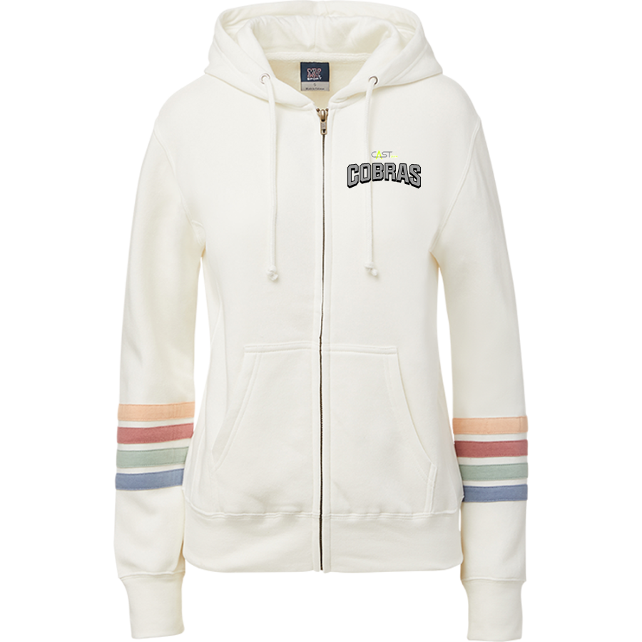CAST STEM Cobras <span class="pdp-name-mascot">CAST STEM Cobras</span> MV Sport Women's Naamah Multi Sleeve Stripe Full Zip Hoodie