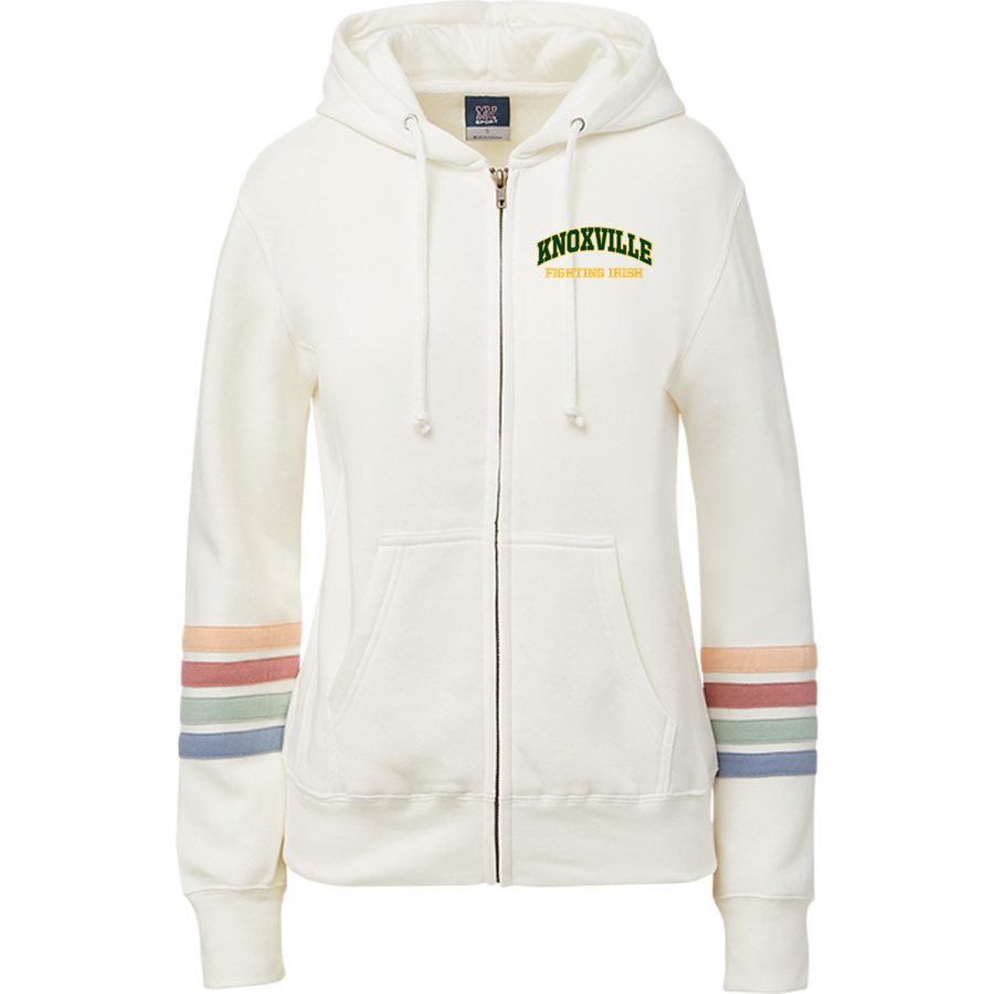 KNOXVILLE CATHOLIC HIGH SCHOOL FIGHTING IRISH <span class="pdp-name-mascot">KNOXVILLE FIGHTING IRISH</span> MV Sport Women's Naamah Multi Sleeve Stripe Full Zip Hoodie