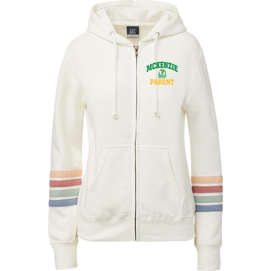 MC KENZIE HIGH SCHOOL EAGLES <span class="pdp-name-mascot">MC KENZIE EAGLES</span> MV Sport Women's Naamah Multi Sleeve Stripe Full Zip Hoodie