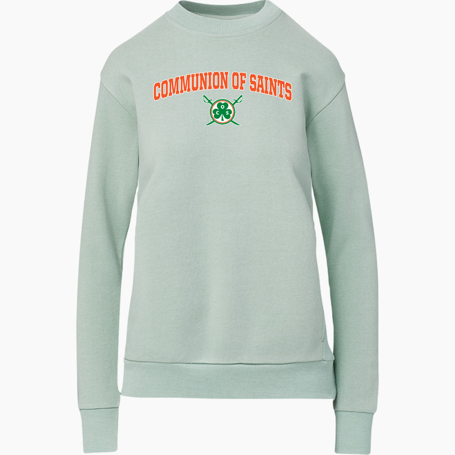 Communion of Saints School Sabres official sideline store MV Sport Women's Raelynn Cloud Fleece Crew