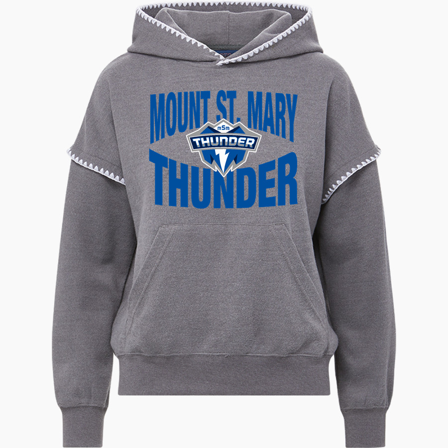 Mount St. Mary Academy believe in the boom <span class="pdp-name-mascot">Mount Saint Mary Academy Thunder</span> MV Sport Women's Mood & Vibe Teegan Crafty Hoodie