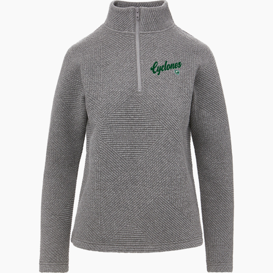 SCTCC Cyclones Online Apparel Store <span class="pdp-name-mascot">St Cloud Cyclones</span> MV Sport Women's Zelda Zig Zag 1/4 Zip Pullover