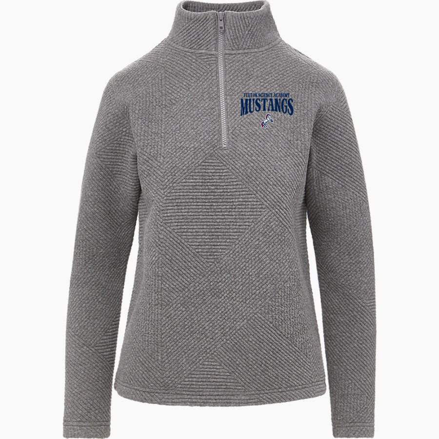 Fulton Science Academy Mustangs <span class="pdp-name-mascot">Fulton Science Academy Mustangs</span> MV Sport Women's Zelda Zig Zag 1/4 Zip Pullover