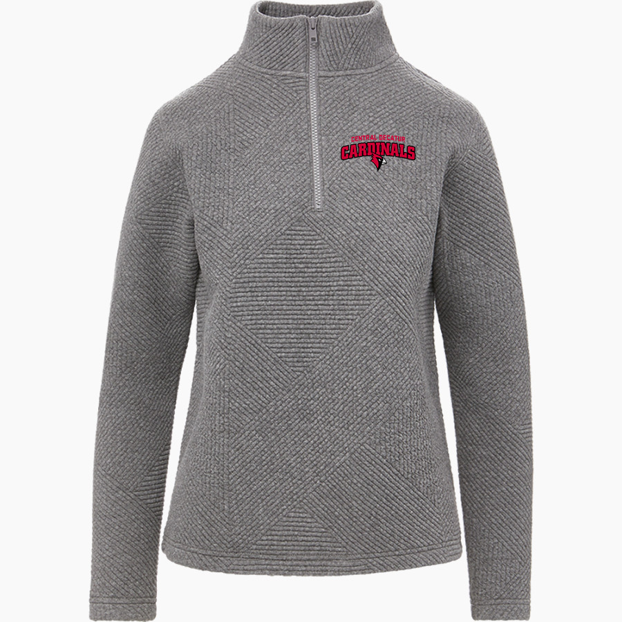 Central Decatur Cardinals MV Sport Women's Zelda Zig Zag 1/4 Zip Pullover