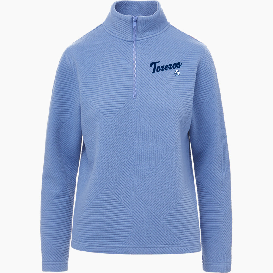 University of San Diego Toreros <span class="pdp-name-mascot">USD Toreros</span> MV Sport Women's Zelda Zig Zag 1/4 Zip Pullover