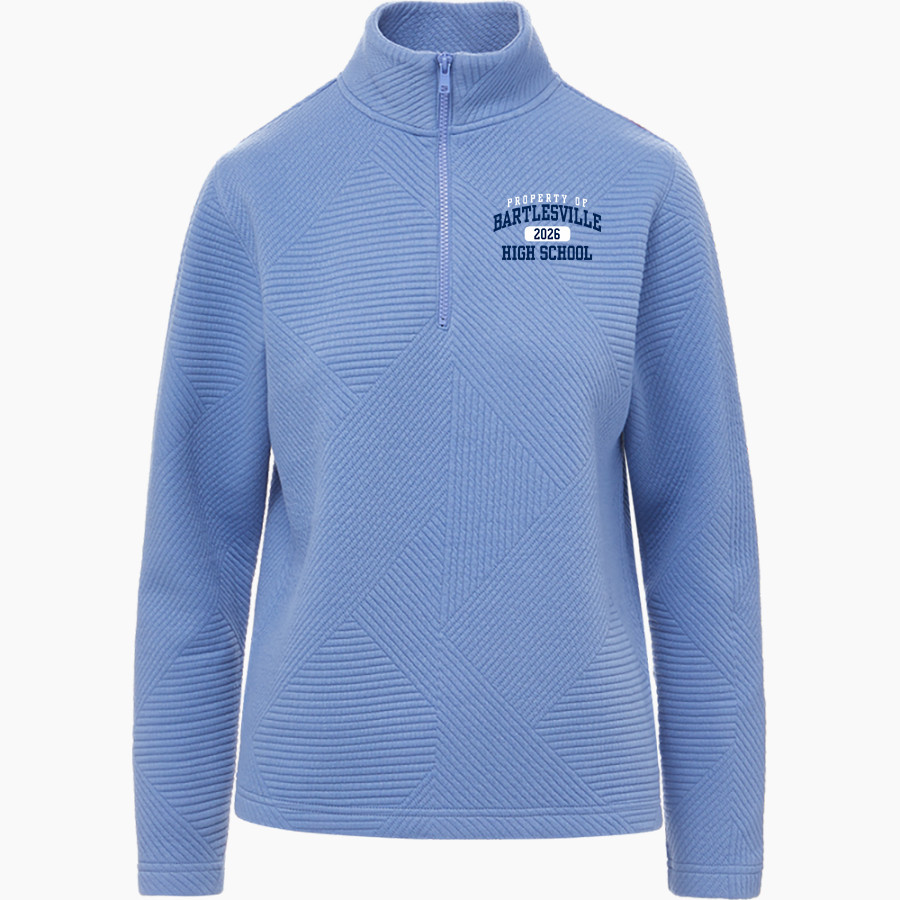 BARTLESVILLE HIGH SCHOOL BRUINS MV Sport Women's Zelda Zig Zag 1/4 Zip Pullover