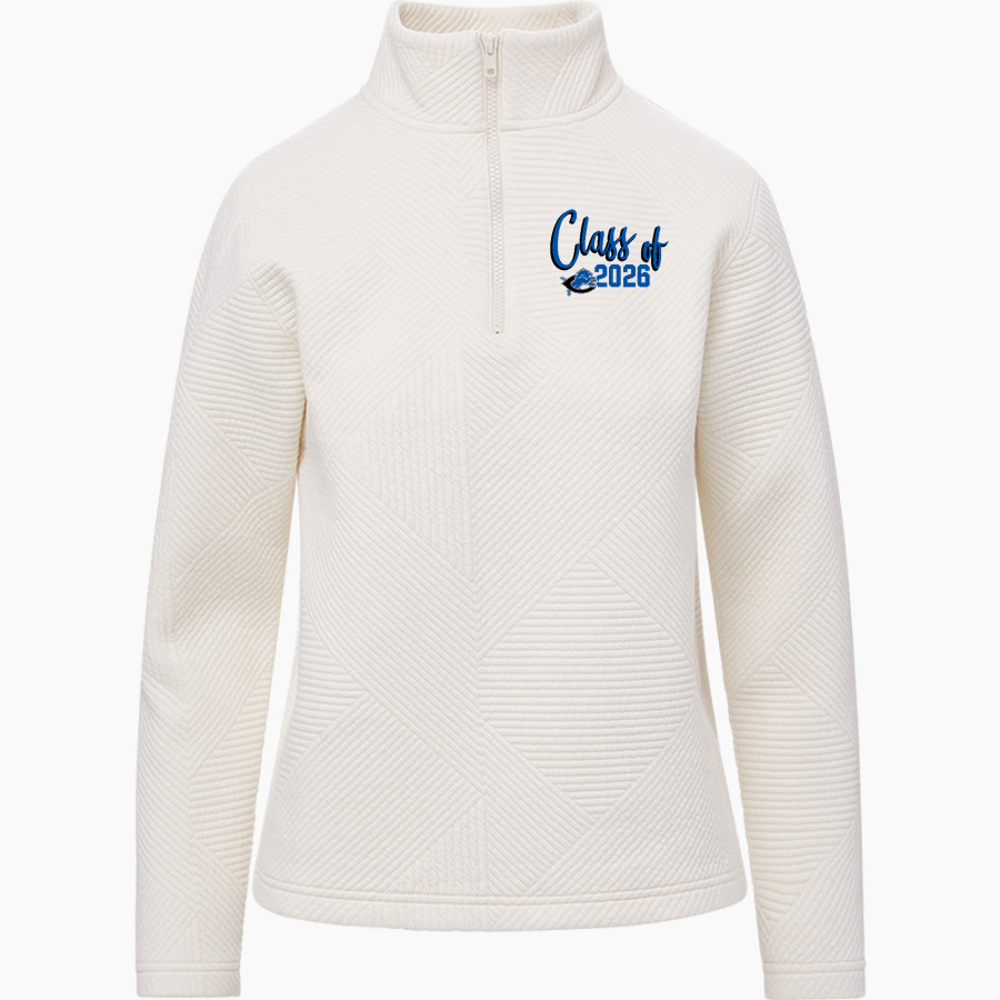 Clint High School Lions MV Sport Women's Zelda Zig Zag 1/4 Zip Pullover