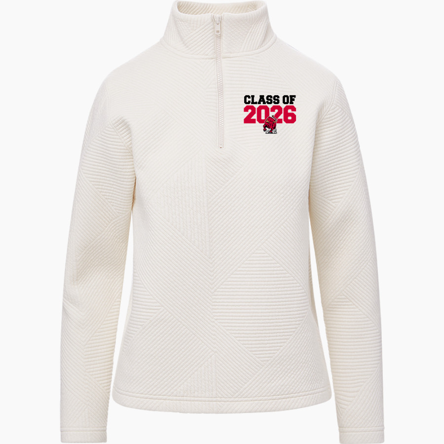 DOVER HIGH SCHOOL LONGHORNS MV Sport Women's Zelda Zig Zag 1/4 Zip Pullover