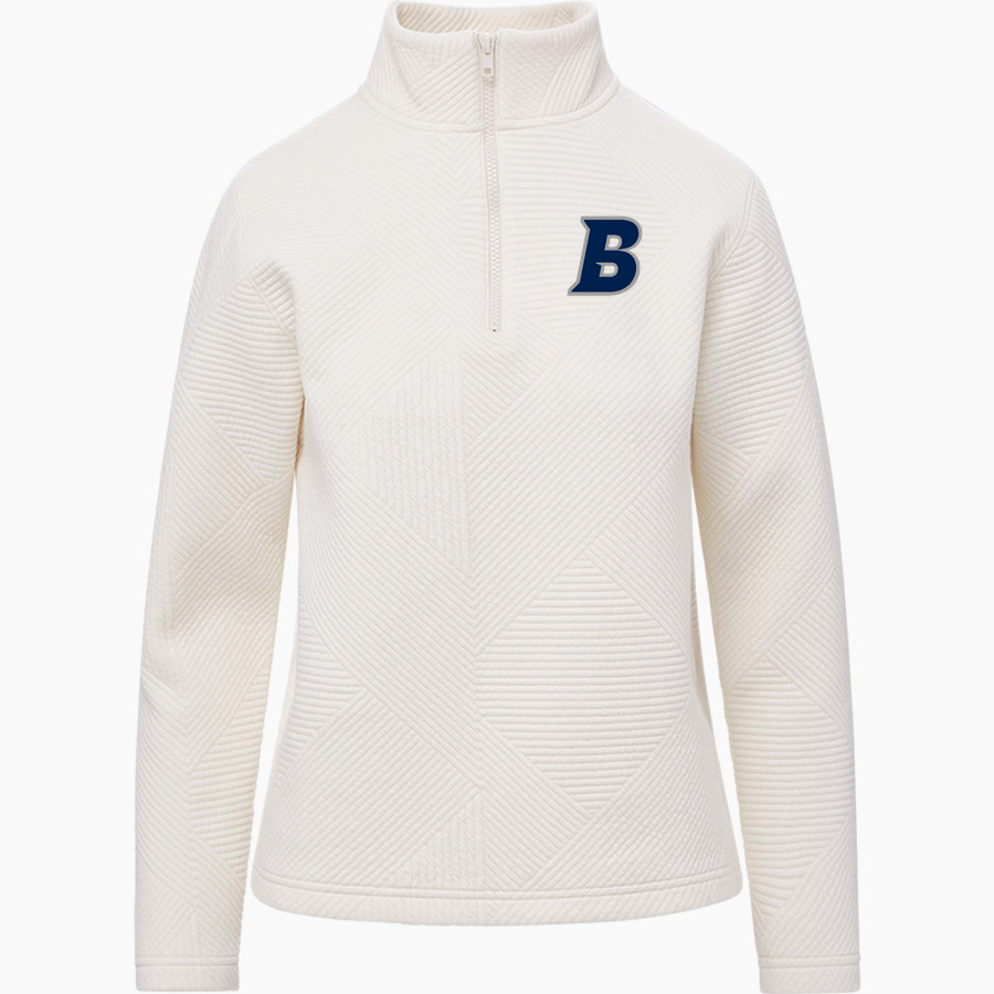 Brandeis Judges Online Store <span class="pdp-name-mascot">Brandeis Judges</span> MV Sport Women's Zelda Zig Zag 1/4 Zip Pullover