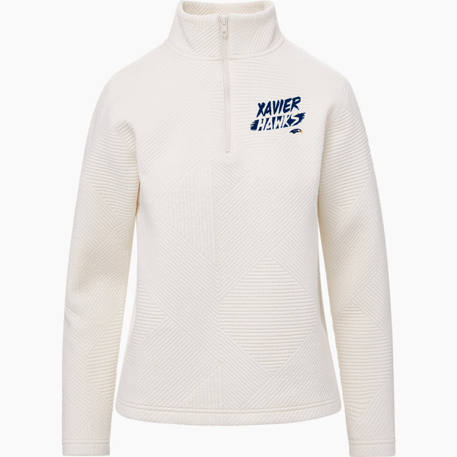 XAVIER HIGH SCHOOL HAWKS <span class="pdp-name-mascot">XAVIER HAWKS</span> MV Sport Women's Zelda Zig Zag 1/4 Zip Pullover