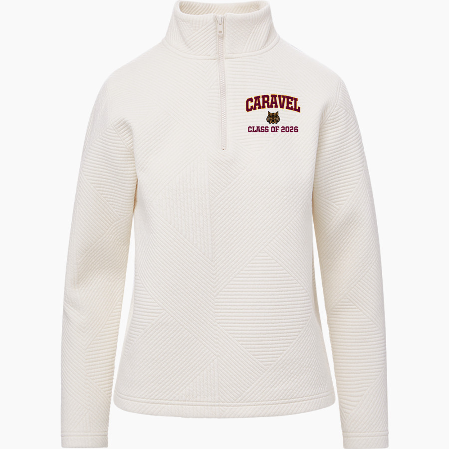 Caravel Bobcats official sideline store <span class="pdp-name-mascot">Caravel Middle School Bobcats</span> MV Sport Women's Zelda Zig Zag 1/4 Zip Pullover