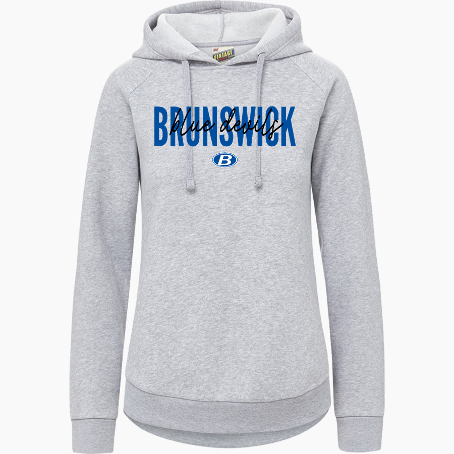 BRUNSWICK ATHLETIC FOUNDATION GO BIG BLUE <span class="pdp-name-mascot">BRUNSWICK BLUE DEVILS</span> MV Sport Women's Vintage Fleece Hoodie