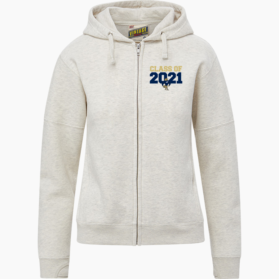 Clarion Golden Eagles <span class="pdp-name-mascot">Clarion - Penn West University Golden Eagles</span> MV Sport Women's Vintage Fleece Full-Zip Hoodie