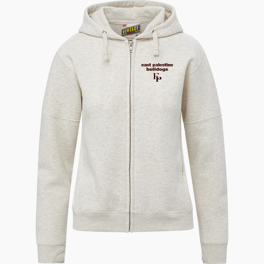 EAST PALESTINE HIGH SCHOOL BULLDOGS <span class="pdp-name-mascot">EAST PALESTINE BULLDOGS</span> MV Sport Women's Vintage Fleece Full-Zip Hoodie