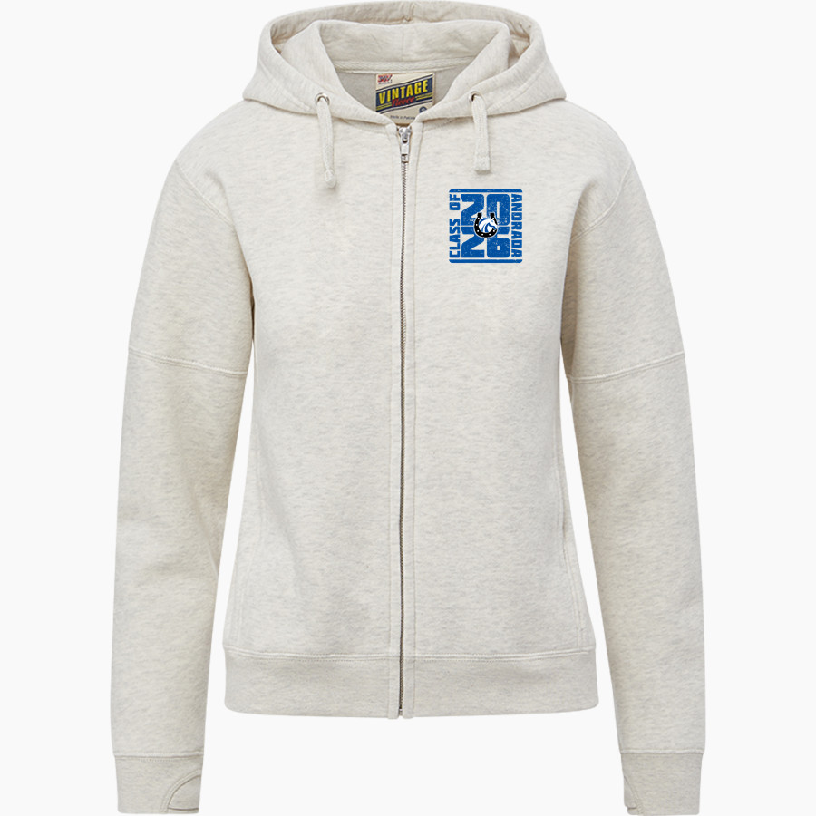 Andrada Mavericks Online Store MV Sport Women's Vintage Fleece Full-Zip Hoodie