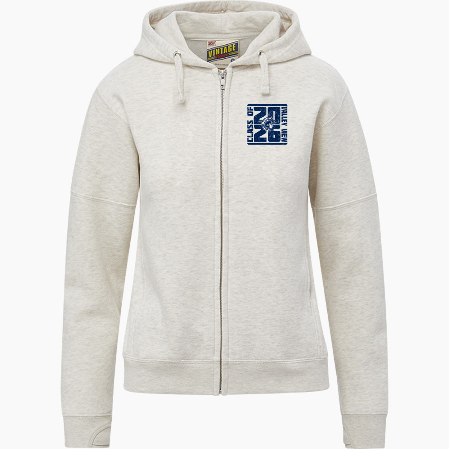 VALLEY VIEW HIGH SCHOOL SPARTANS <span class="pdp-name-mascot">VALLEY VIEW SPARTANS</span> MV Sport Women's Vintage Fleece Full-Zip Hoodie