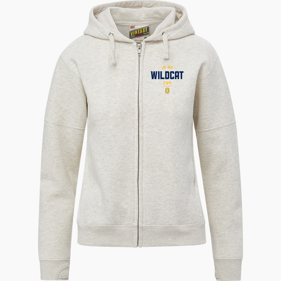 Oxford Wildcats <span class="pdp-name-mascot">Oxford Wildcats</span> MV Sport Women's Vintage Fleece Full-Zip Hoodie