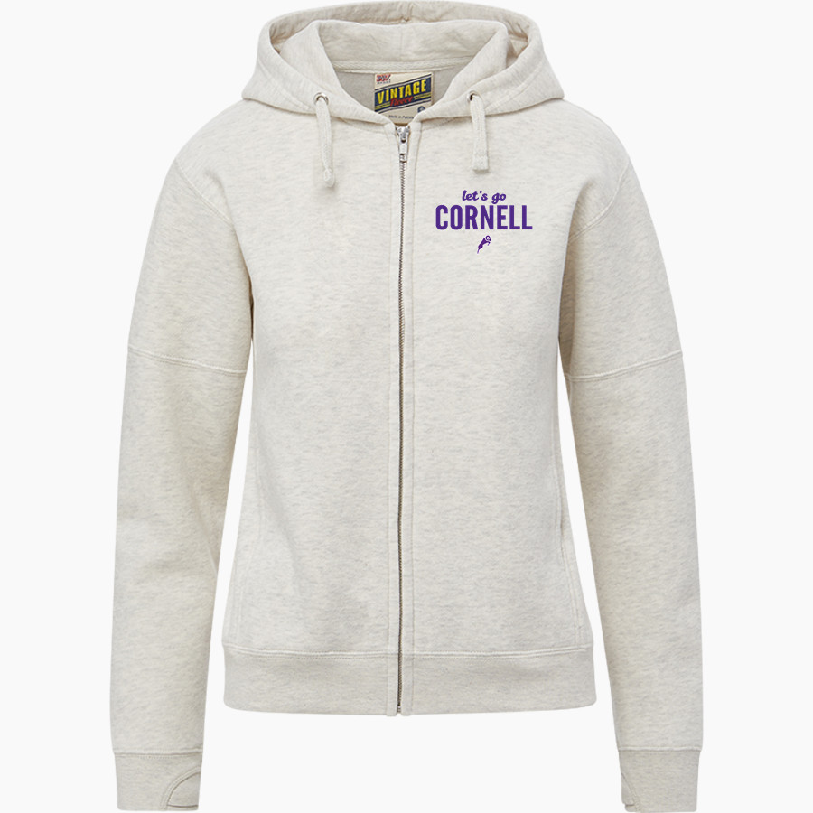 Cornell Rams <span class="pdp-name-mascot">Cornell Rams</span> MV Sport Women's Vintage Fleece Full-Zip Hoodie