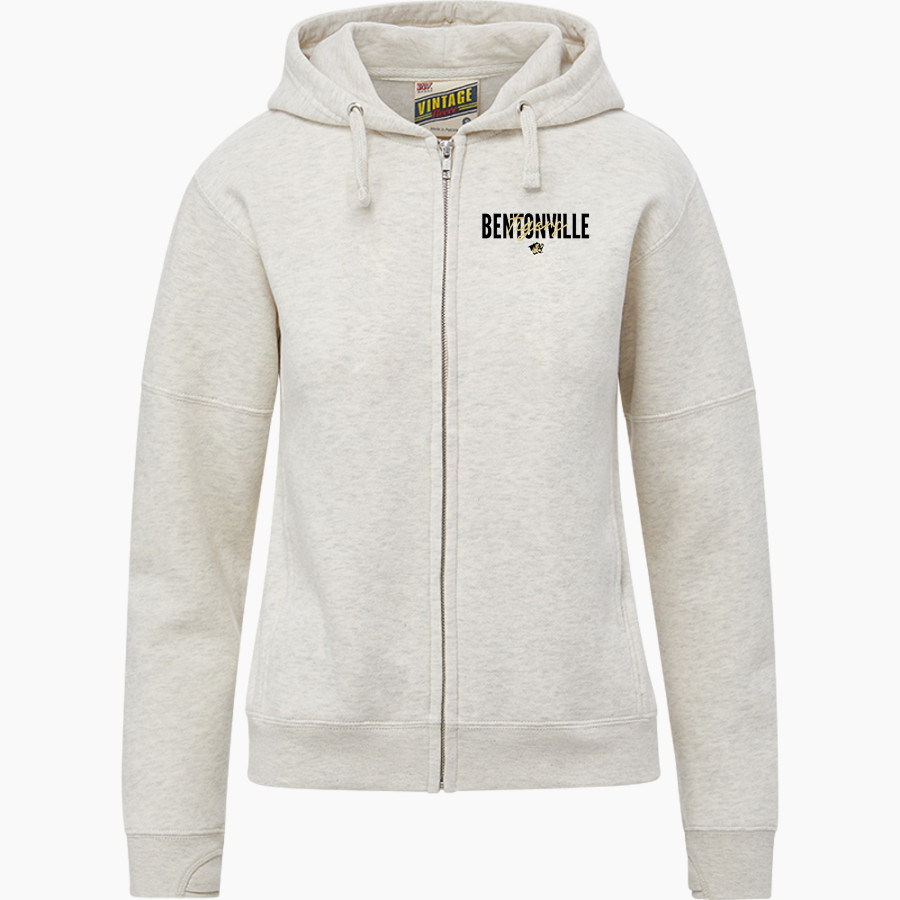 BENTONVILLE HIGH SCHOOL TIGERS <span class="pdp-name-mascot">BENTONVILLE TIGERS</span> MV Sport Women's Vintage Fleece Full-Zip Hoodie