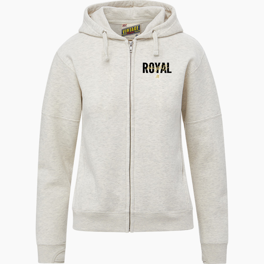 ROYAL HIGH SCHOOL KNIGHTS <span class="pdp-name-mascot">ROYAL KNIGHTS</span> MV Sport Women's Vintage Fleece Full-Zip Hoodie