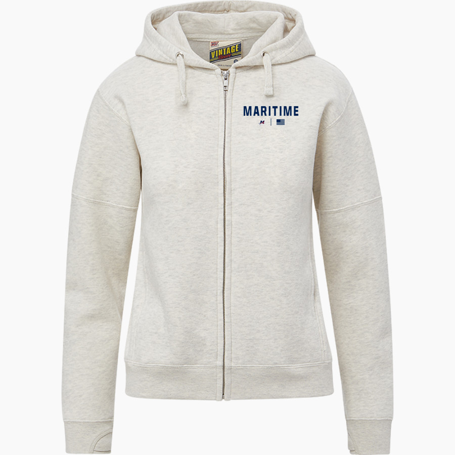 Maritime Privateers <span class="pdp-name-mascot">SUNY Maritime Privateers</span> MV Sport Women's Vintage Fleece Full-Zip Hoodie
