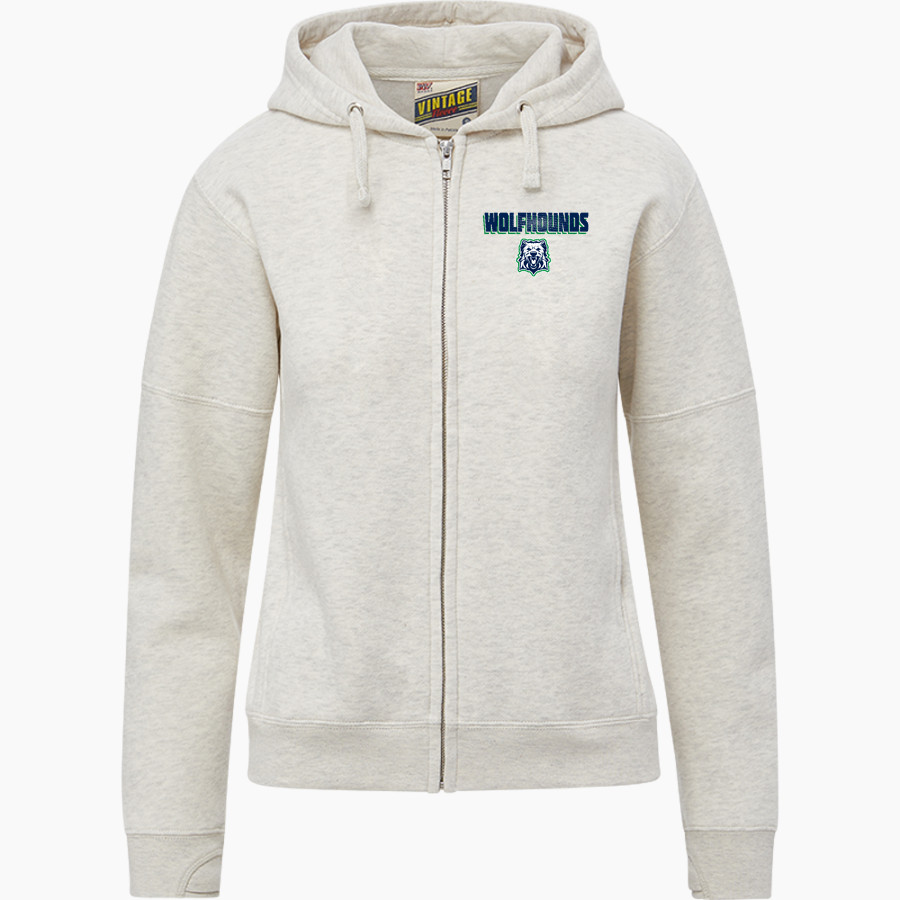 St. Patrick's Academy Wolfhounds <span class="pdp-name-mascot">Great Falls Central Catholic H S Mustangs</span> MV Sport Women's Vintage Fleece Full-Zip Hoodie